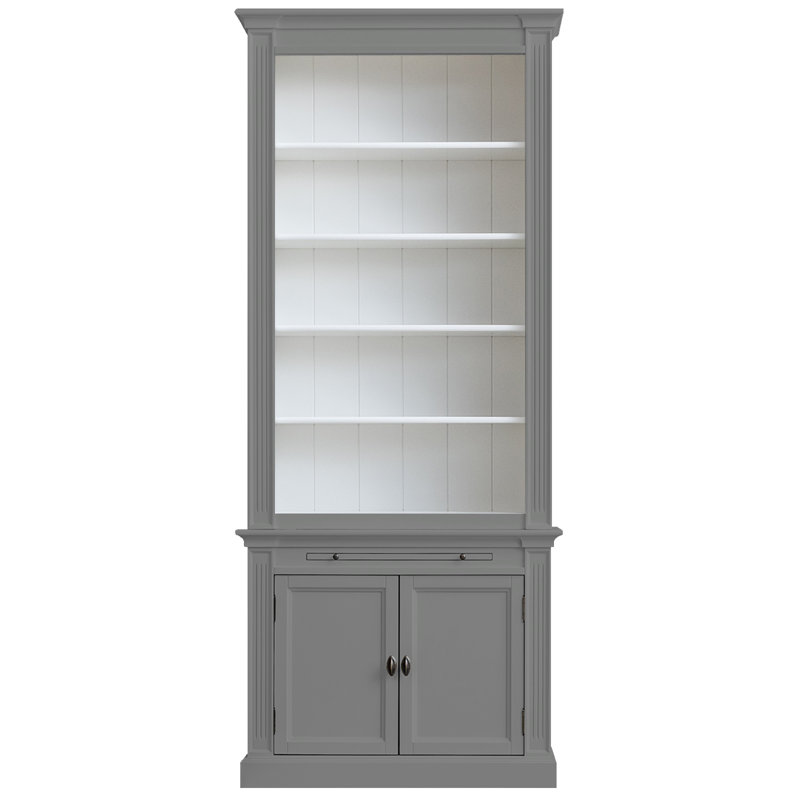 Beven 240cm H x 100cm W Library Bookcase, Light Grey/White