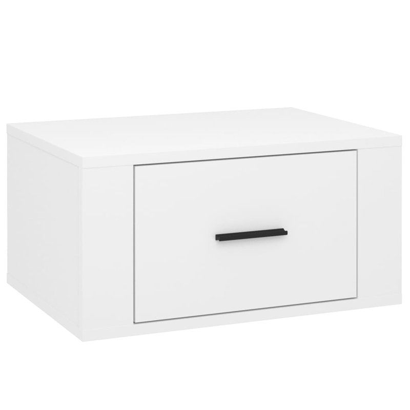 Wall-mounted Bedside Cabinets 2 pcs, High Gloss White