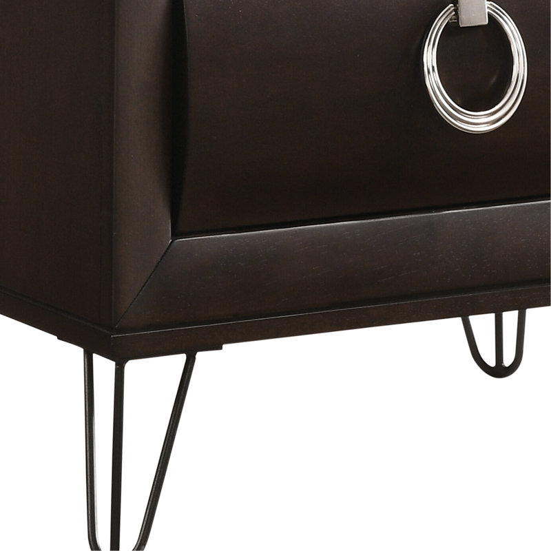 La table de chevet de la chambre à coucher 2 dans le noir avec fonctionnalité et design chic rehausse l'attrait fonctionnel