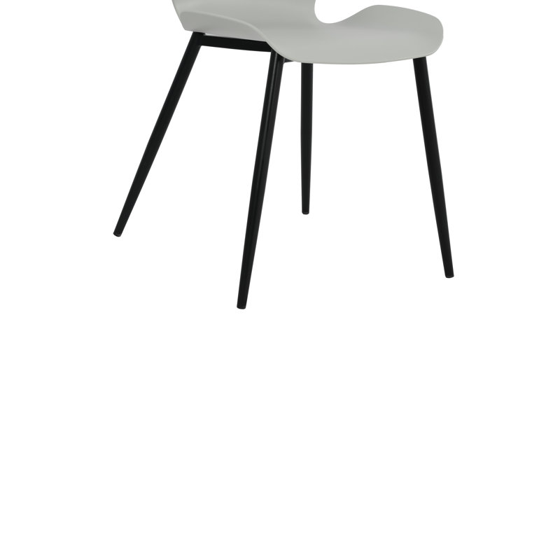 Pair of Aspen Carnaby Kitchen Chairs, Plastic Seat With Black Legs, Grey