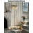 French-Style Glass, Marble & Solid Brass Floor Lamp