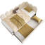  Lit de jour simple rembourré en velours avec gigogne gigogne, canapé-lit et structure en lattes de métal, beige-1435449056