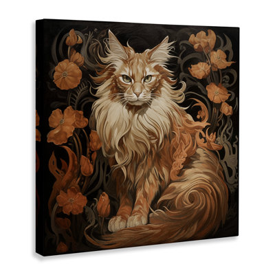 Maine Coon Cat Portrait Canvas Wall Art by Steve Hunziker