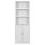 Bibliothèque Port avec 1 porte et 3 tablettes ouvertes en blanc rustique pour le bureau d'organisation de chambre à coucher
