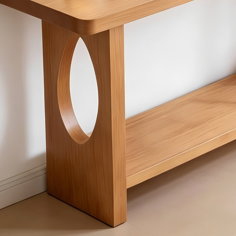 Console simple de style japonais, 31.5" H x 47.2" W x 11.8" D, Natural Wood, Natural Wood, Bois naturel