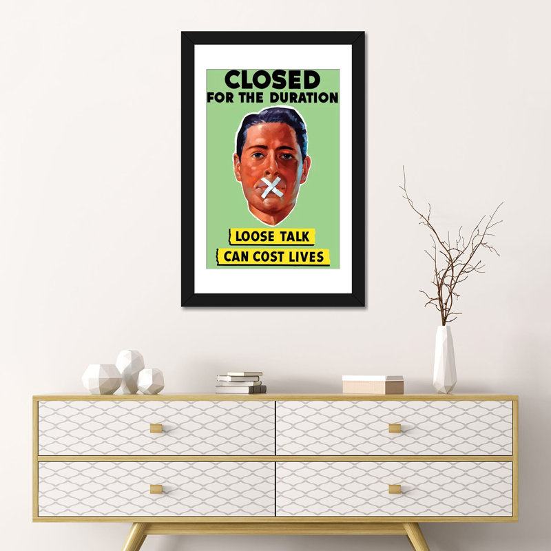Publicité rétro sur toile, H 24 po x l 16 po x P 1 po, Papier d'art encadré noir, Blanc