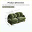 Canapé Comfy en chenille, canapé 2 places profond avec 4 coussins décoratifs, structure en bois massif pour le salon, la chambre à coucher, vert