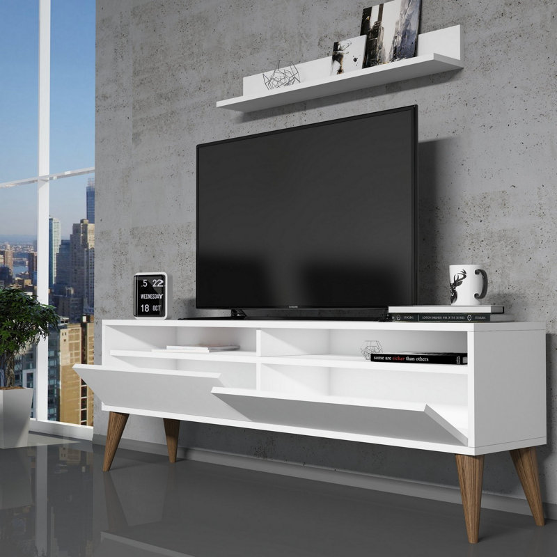 Southchase Unfinished for TVs up to 65", 3 Pieces (1 TV stand, 1 shefl, 1 coffee table), Walnut
