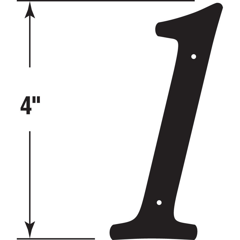 Numéro de maison de 4 po Prime-Line, moulé sous pression, finition noire, 1