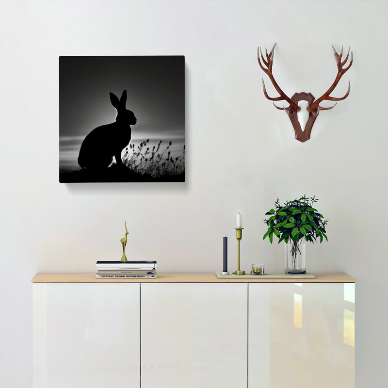 Rabbit Silhouette - Wrapped Canvas