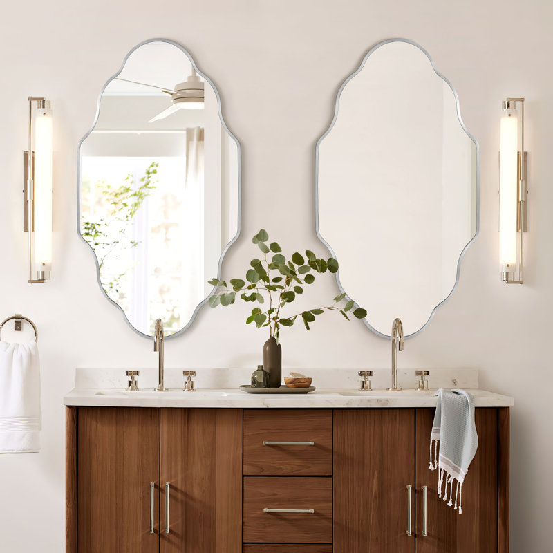 Marietherese Wall Mirror, 46" x 26", Silver