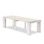 A68AB828550D4B65824ADA30678C51D2 - 3 Pieces Extendable Dining Set Includes 1 Extendable Table and 2 Modern Benches, Antique White.