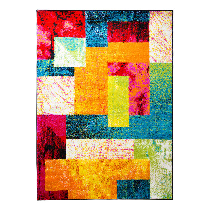 Tapis abstrait Olgethorpe, Rectangle 6 pi 6 po x 9 pi 2 po