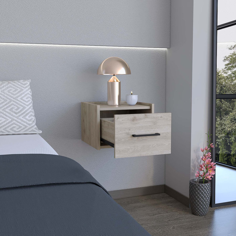 Table de chevet Abida, Gris clair