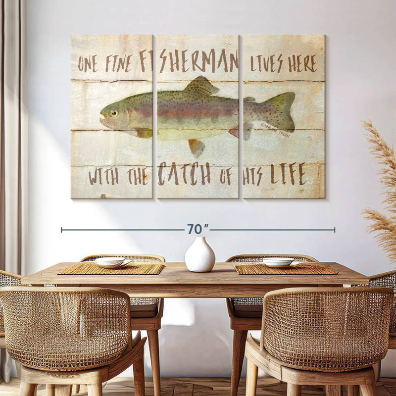 Tergel Fisherman Lives In His Catch, 42" H x 65" W