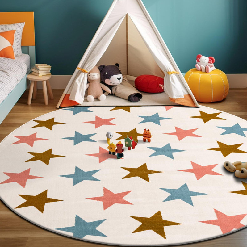 Unique Loom Twinkle Whimsy Kids Rug, Round 7'10"