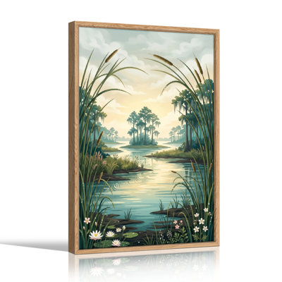 Paysage de marais, art mural sur toile, ensemble de 1