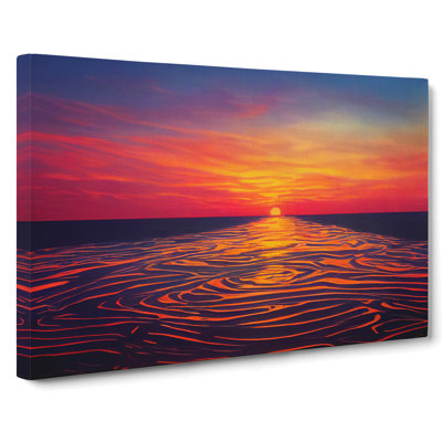 Awe Inspiring Ocean Sunset - Wrapped Canvas