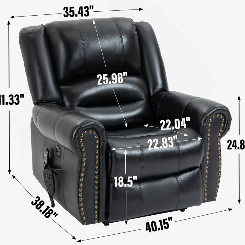 Power Lift Recliner Chair,Dual Motor, Genuine Leather, Heavy Duty Motion Mechanism with USB Ports