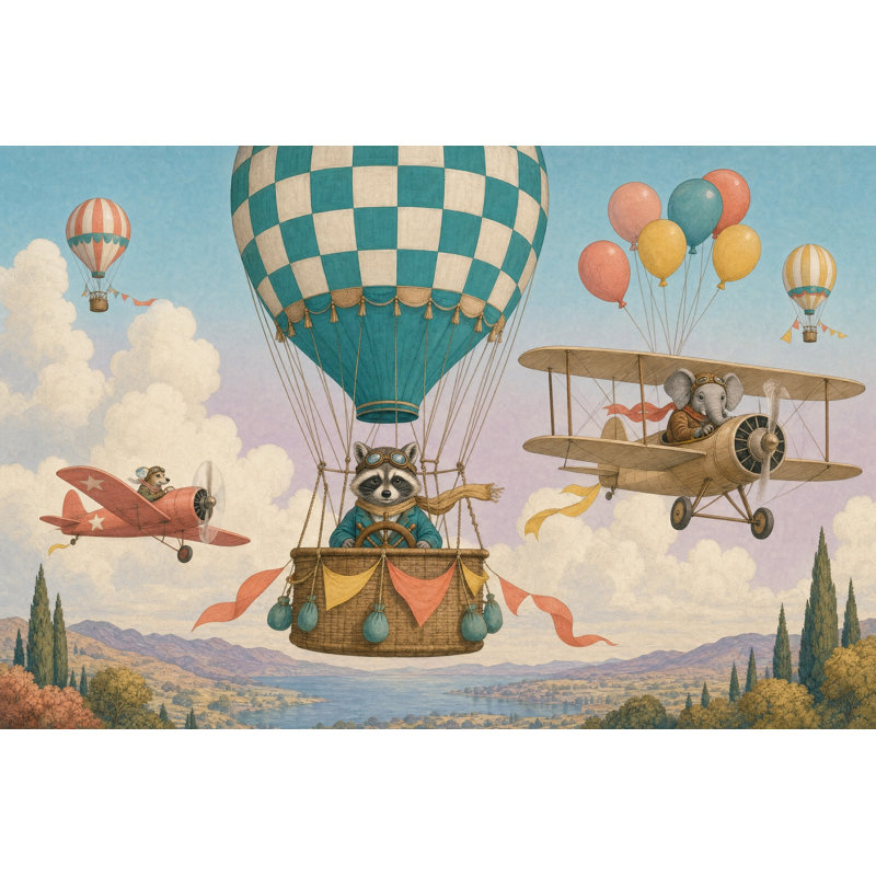 Papier peint pilote de montgolfière, Non-Woven Nonpasted, 200"x120"