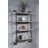 Brantley Oak & Sandy Black Finish Wall Rack With 4 Spacious Shelves, Perfect For Organizing And Displaying Decor