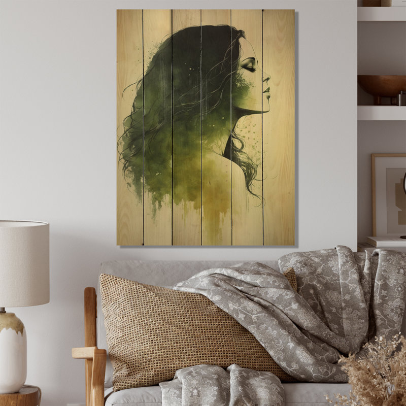 «Elbira Sensual Woman», impression à l'aquarelle IV sur bois, H 32 po x l 24 po x P 0,78 po