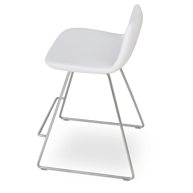 Pera Wire Bar & Counter Stool, Black Leatherette, Counter Stool (24" Seat Height)