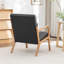 Fauteuil avec revêtement en bois et cuir-395610199