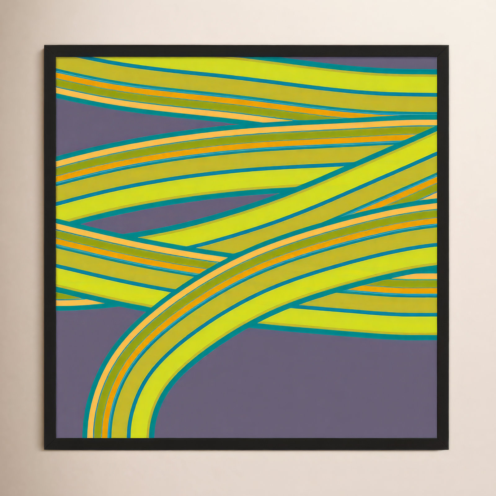Hemp Twist by Jacques Pilon, 24" H x 24" W x 1.25" D, Black