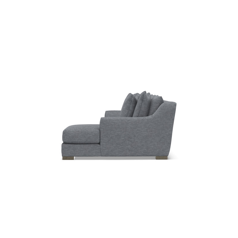 Gabi 3-Piece Fabric Sectional, Gray Polyester Blend, 35" H x  105" W x 63.5" D, Right Hand Facing