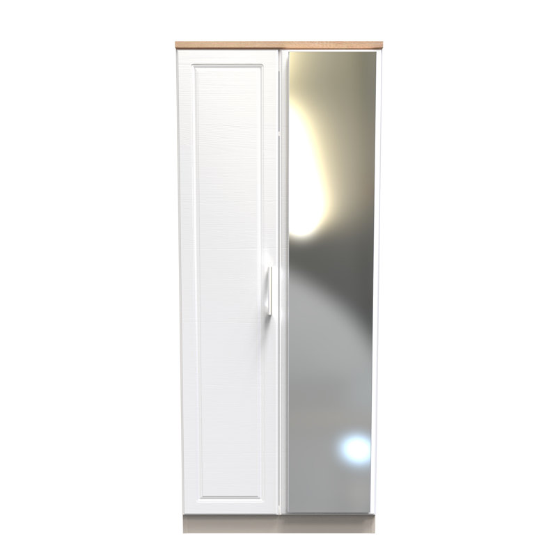 Aalysia 2 Door Mirrored Robe, Kashmir Ash/Modern Oak