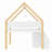 Full Size Low Loft Bed with Step Staircase, Storage Shelves, Cabinets & LED Lights, White/Natural-571350851