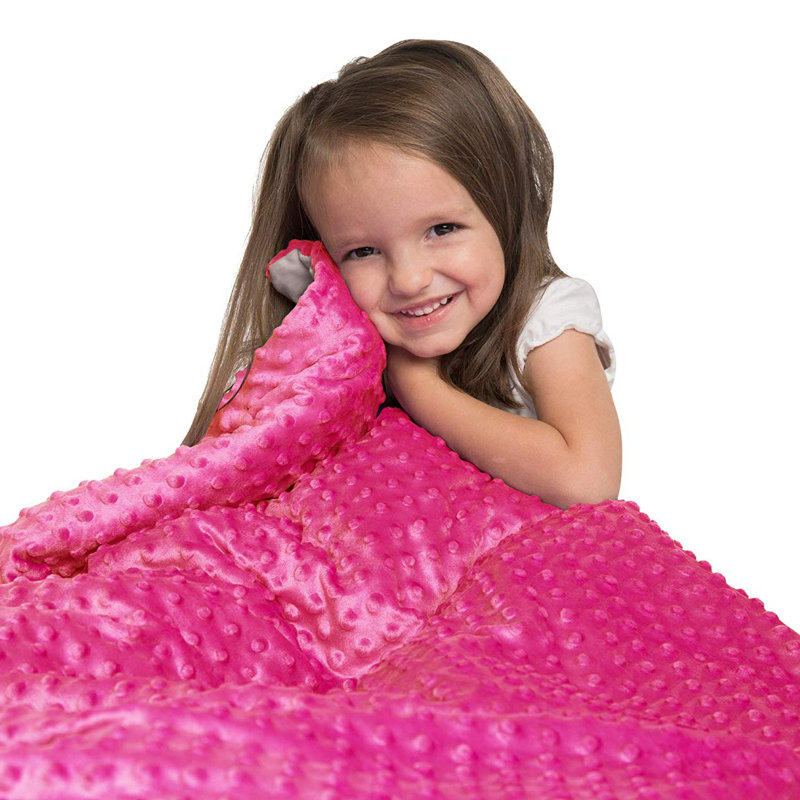 Jeté sensoriel apaisant 100% coton, Rose, l 41 po x L 60 po