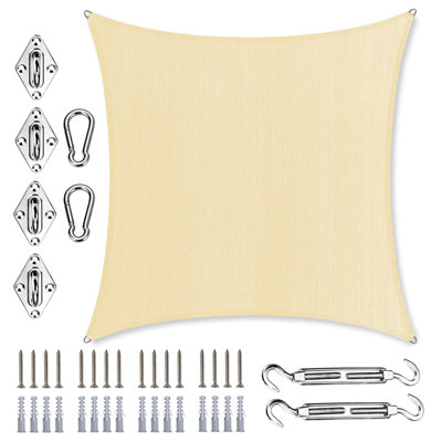Royal Shade Rectangle Pro Ring Shade Sail With Hardware Kit