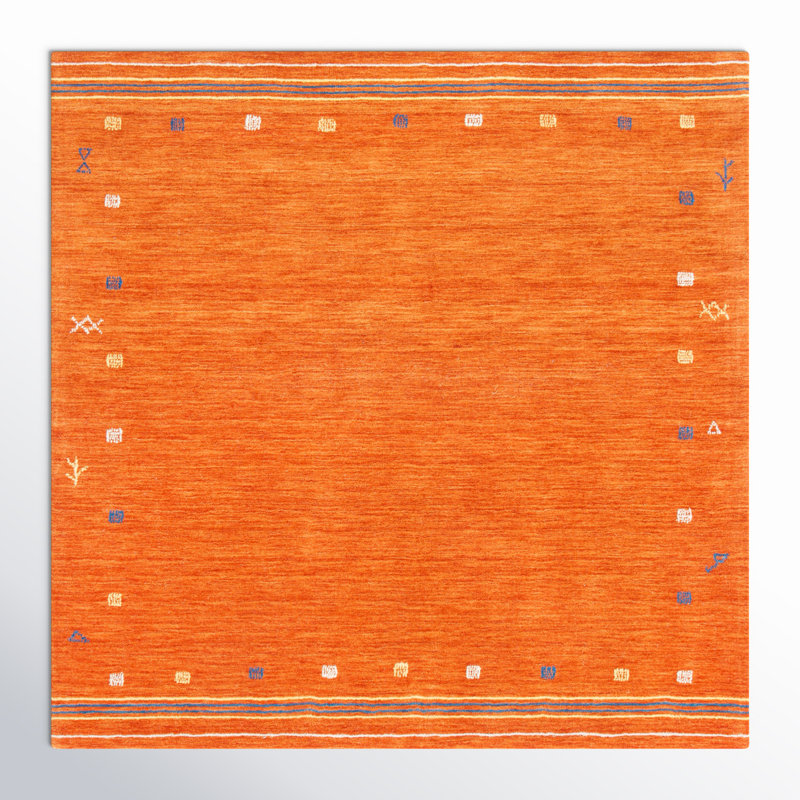 Danette Hand Loomed Wool Southwestern Indoor Rug, Square 8'