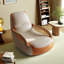 Chaise berçante moderne en bois massif rembourré-110832044