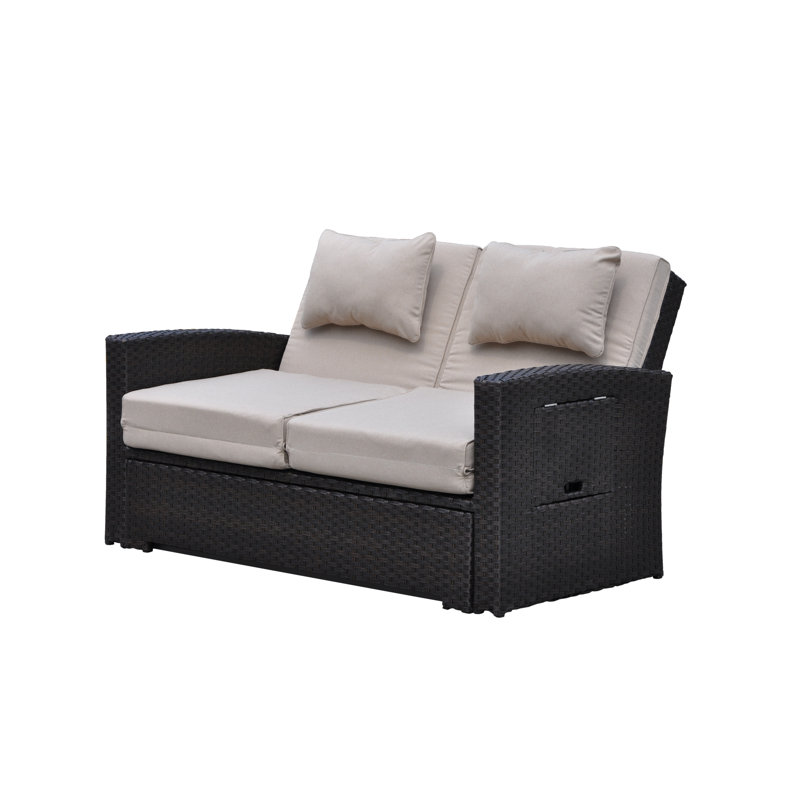 60'' Wide Wicker Loveseat with Sunbrella® Cushions