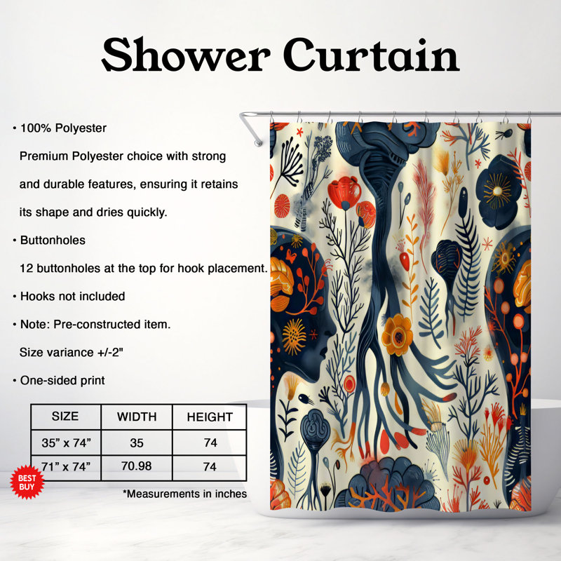 Brain Network - Premium Shower Curtain, 74"H x 71"W