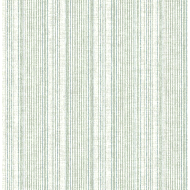 Ayanna Light Green Striped Wallpaper, Green