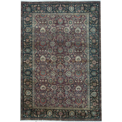 Bikaner Wool Oriental Area Rug in Red/Navy/Beige
