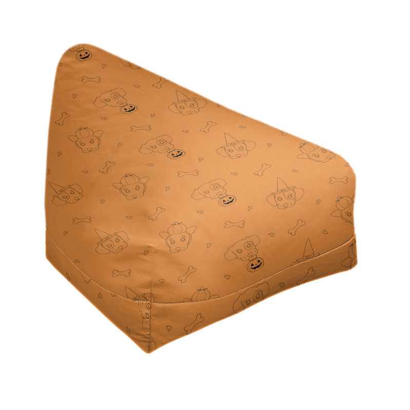 Bean Bag Chair & Lounger, 25" H x 27" W x 30" D, Orange/Black