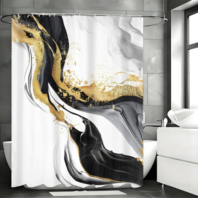 Shower Curtains with Hooks Included