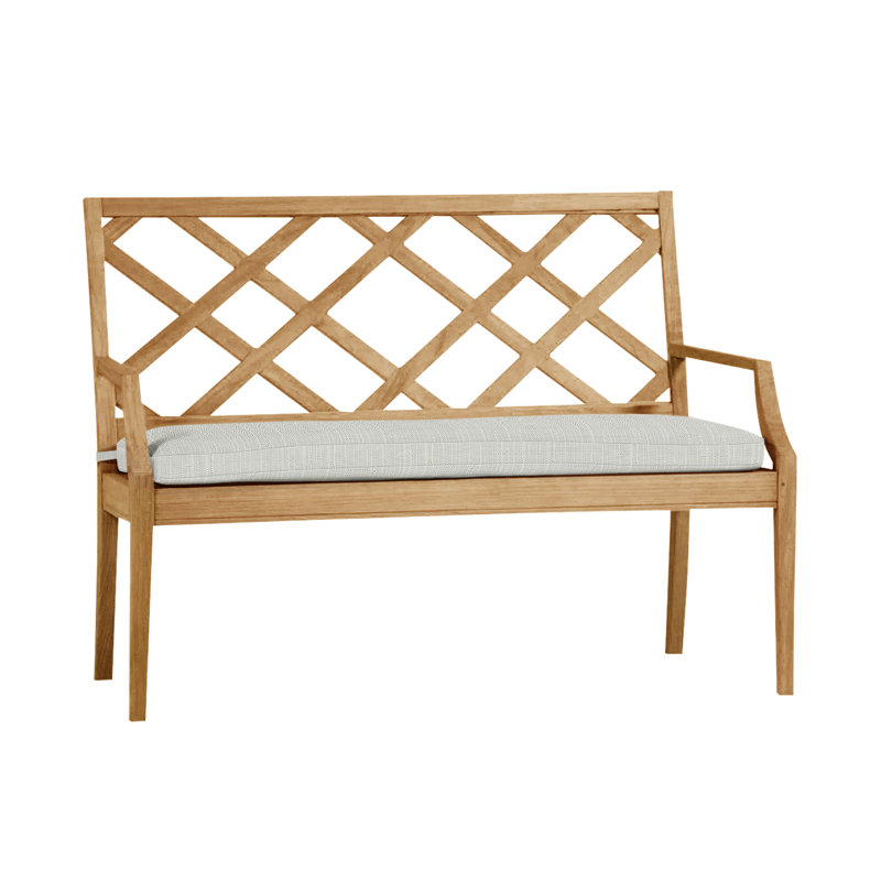 Banc en teck naturel Haley, Teck naturel, Sunbrella® argent Verona, Pas de soudure