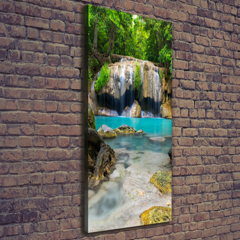 Waterfall In The Jungle - Wrapped Canvas Print