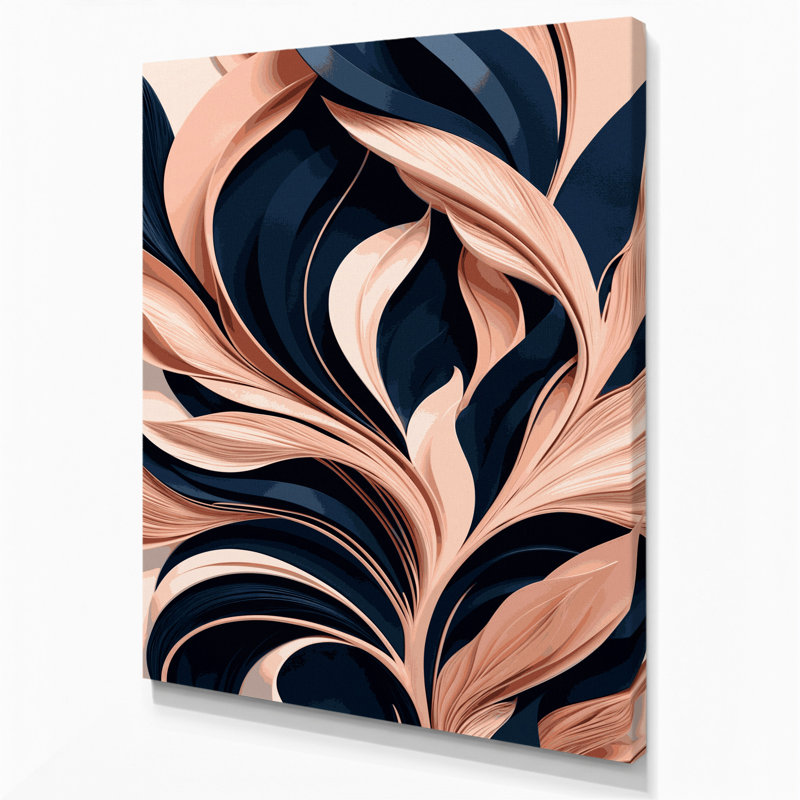 "Abstract Florals 45", art mural sur toile grise, H 24 po x l 20 po