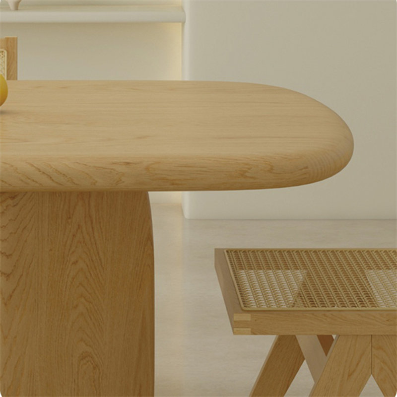 Ensemble de table en bois massif chaleureux, H 29,52 po x L 62,99 po x l 27,55 po