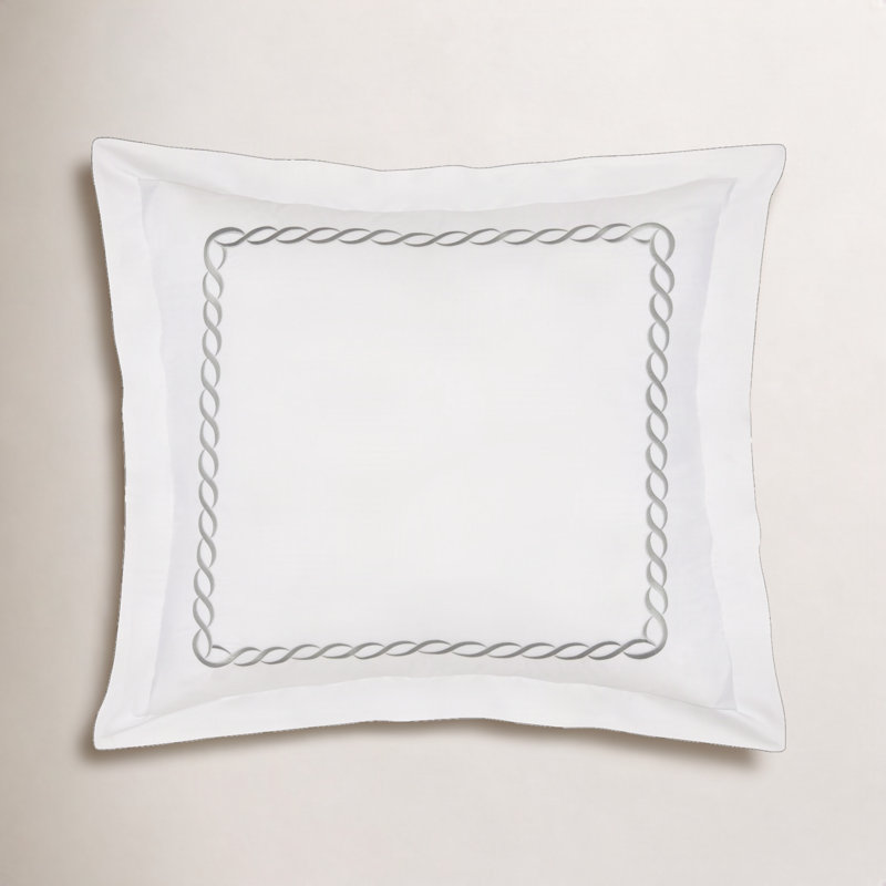 Lisbeth Classic Cotton Blend Sham, Euro, Silver