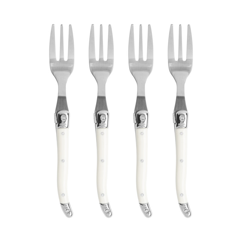 Laguiole Stainless Steel Dessert Fork, White