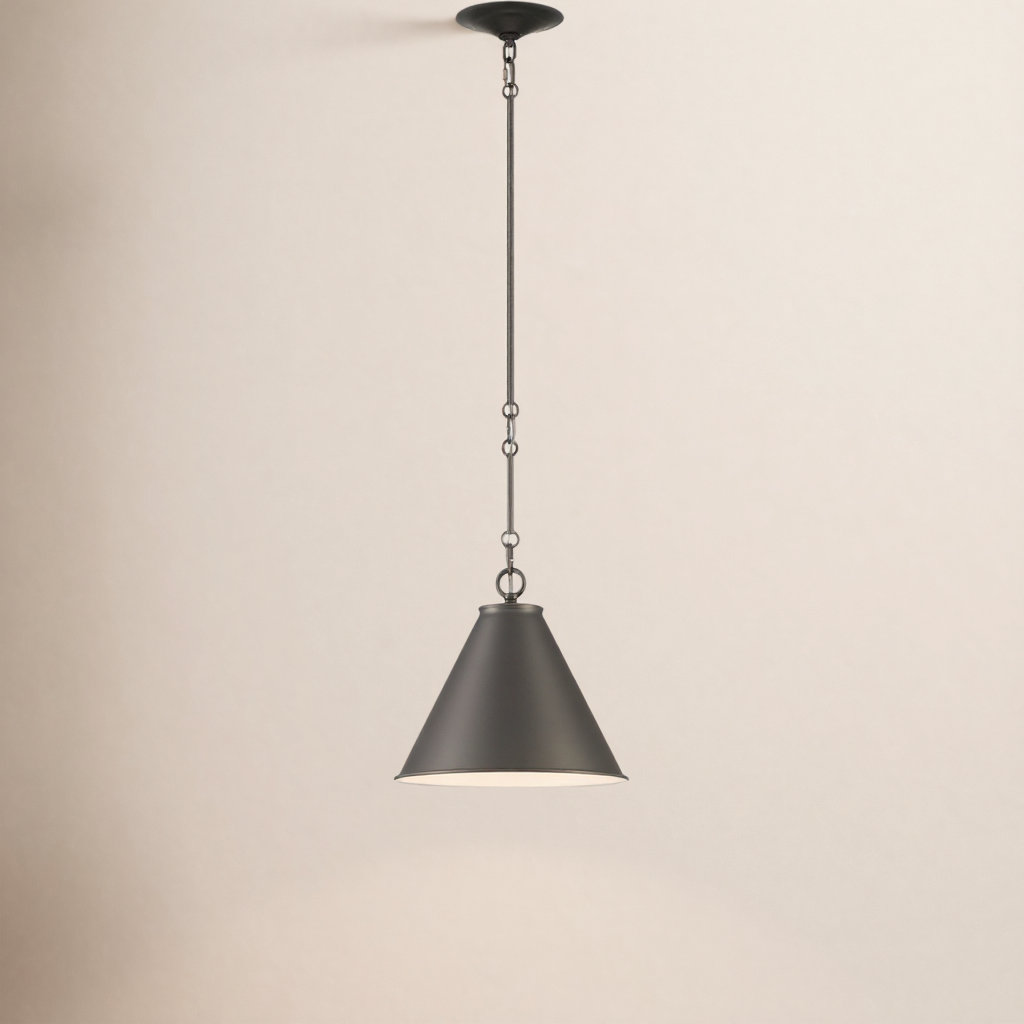 Dimmable Tapered Single Light Pendant, Dark Graphite Bronze