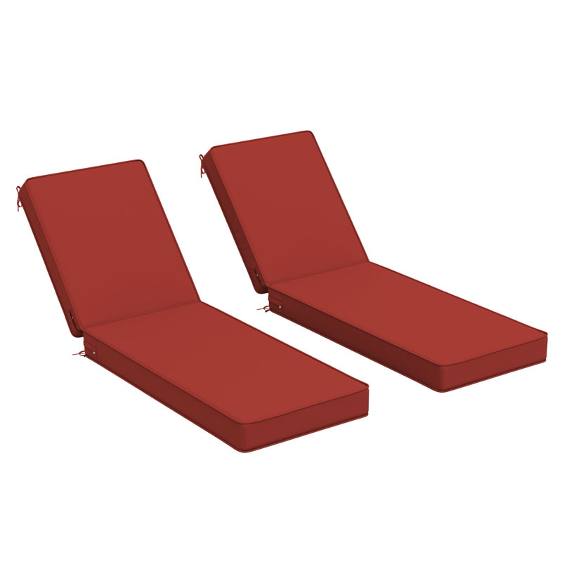 Coussin de chaise longue d'extérieur Wynee, L 25,8 po x P 79,75 po, Rouge Terra